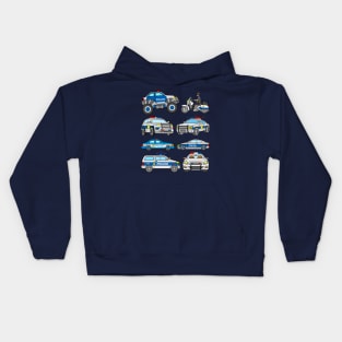 Cop Cars Motorcycle Police Patrol Car Design for Boys Girls Men Women Kids Hoodie